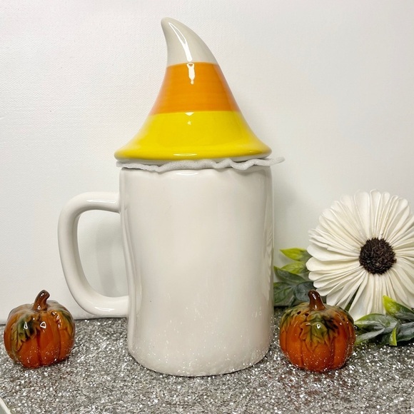Rae Dunn Halloween You’re So Corny Gnome Mug with Candy Corn Topper New - Picture 5 of 7